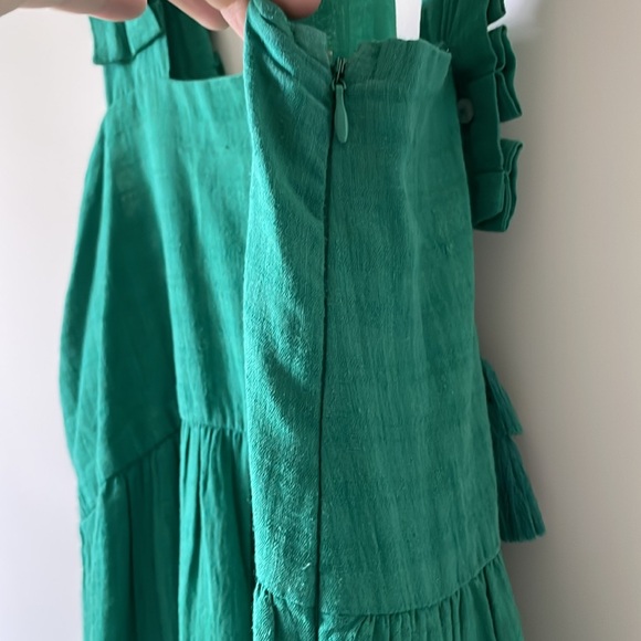 MIRTH Tuckernuck Rio Handmade Tiered Maxi Dress Square Neck Green Size XS cotton - Picture 8 of 16